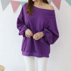 Colored Off-shoulder Sweatshirt
