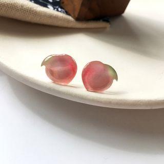 Peach Ear Stud 1 Pair - S925 Silver Needle - Stud Earring - As Shown In Figure - One Size