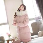 Faux-fur Hooded Duck-down Coat