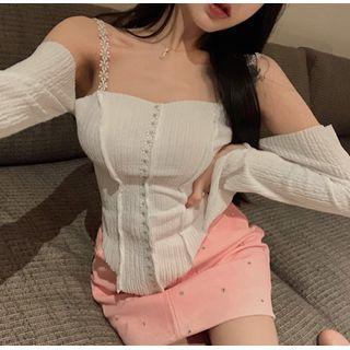 Bell-sleeve Cold-shoulder Top / Mini A-line Skort
