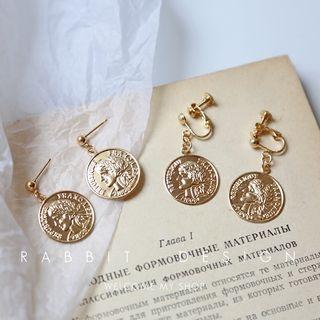 Coin Drop Earrings/ Clip-on Earrings