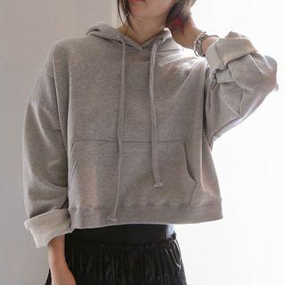 Plain Hoodie Light Gray - One Size