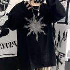 Couple Matching Rhinestone Sun Long Sleeve T-shirt