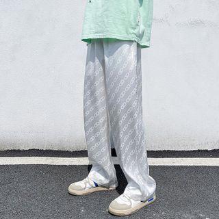 Chain Print Straight Leg Pants