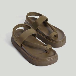 Platform Slingback Toe Loop Sandals