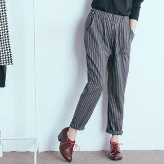 Stripe Low-crotched Pants