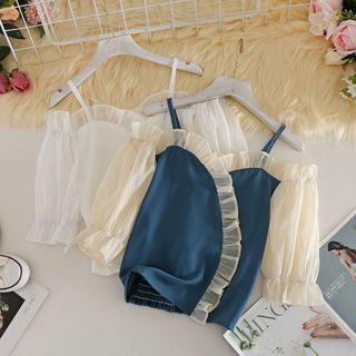 Chiffon Long-sleeve Lace Top