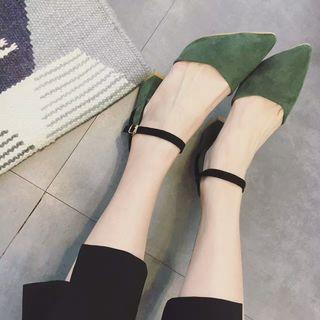 Contrast Trim Chunky Heel Sandals