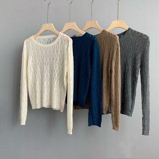 Pointelle Plain Sweater