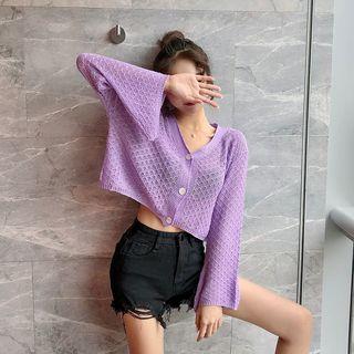 Loose-fit Cropped Light Knit Cardigan