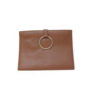 Hoop-accent Zipped Clutch
