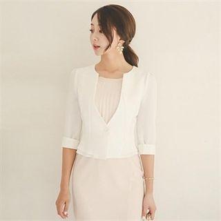 One-button Elbow-sleeve Jacket