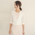 One-button Elbow-sleeve Jacket