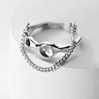 Chain Layered Open Ring 1 Pc - Silver - One Size