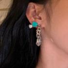 Heart / Chained Rhinestone Earring