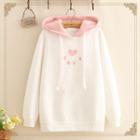 Paw Embroidered Color-block Hoodie