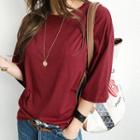 Round-neck 3/4- Sleeve T-shirt