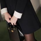 Peterpan-collar Contrast-trim A-line Dress