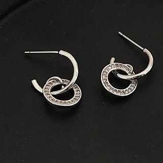 925 Sterling Silver Hoop Dangle Earring 1 Pair - 925 Silver - Hoop Earrings - One Size
