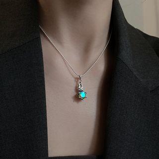 Rhinestone Pendant / Bead Necklace