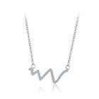 925 Sterling Silver Lightning Necklace With Austrian Element Crystal Silver - One Size