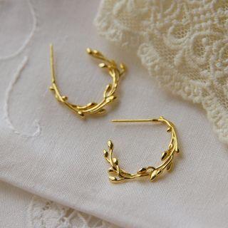 Branches Alloy Open Hoop Earring 1 Pair - Gold - One Size