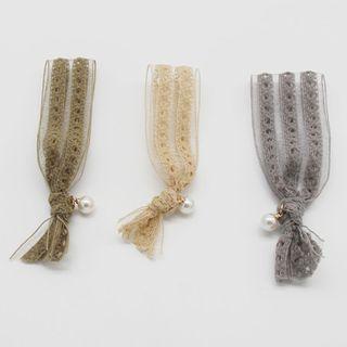 Faux Pearl Lace Knot Hair Tie