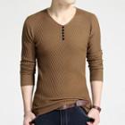 V-neck Henley Sweater