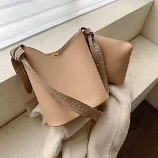 Tie Strap Faux Leather Bucket Bag