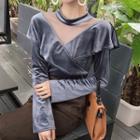 Frilled Trim Long-sleeve T-shirt