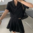 Buttoned Short Sleeve Top / Skirt