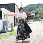 Patterned Wide-leg Skort