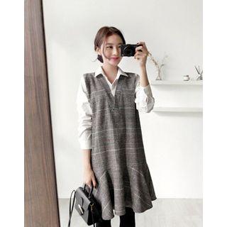 Checked Pinafore Dress