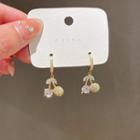 Cherry Faux Pearl Rhinestone Alloy Dangle Earring 1 Pair - Silver & Gold - One Size