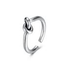 Vintage Simple Geometric Twist Adjustable Open Ring Silver - One Size