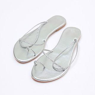 Toe-loop Braided Strap Flip-flops