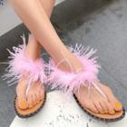 Feather Accent Sandals