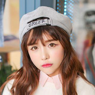 Letter Knit Beret Hat