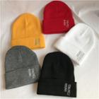 Letter Embroidered Knitted Beanie
