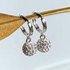 Rhinestone Drop Hoop Earring 1 Pair - E364 - Stud Earring - Silver - One Size