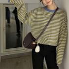 Long Sleeve Striped Loose Knit Top