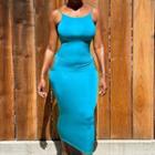 Spaghetti Strap Cut-out Open-back Bodycon Dress