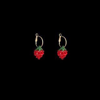 Strawberry Drop Earring 1 Pair - Earrings - One Size