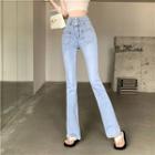 High-waist Pocket-detail Bootcut Jeans
