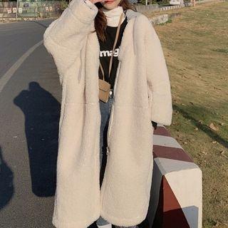 Faux Shearling Zip Jacket Almond - One Size