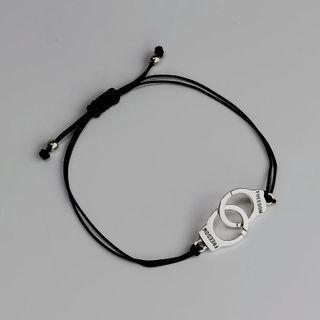 Couple-matching Handcuff Bracelet 1 Pair - Silver - One Size