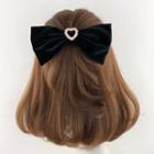 Heart Velvet Bow Hair Clip