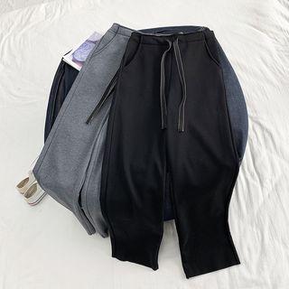 Drawstring Waist Straight Pants