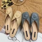 Faux Leather Circle Accent Mules