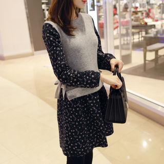 Inset Top Floral Pattern Dress